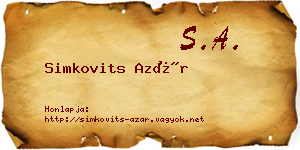 Simkovits Azár névjegykártya